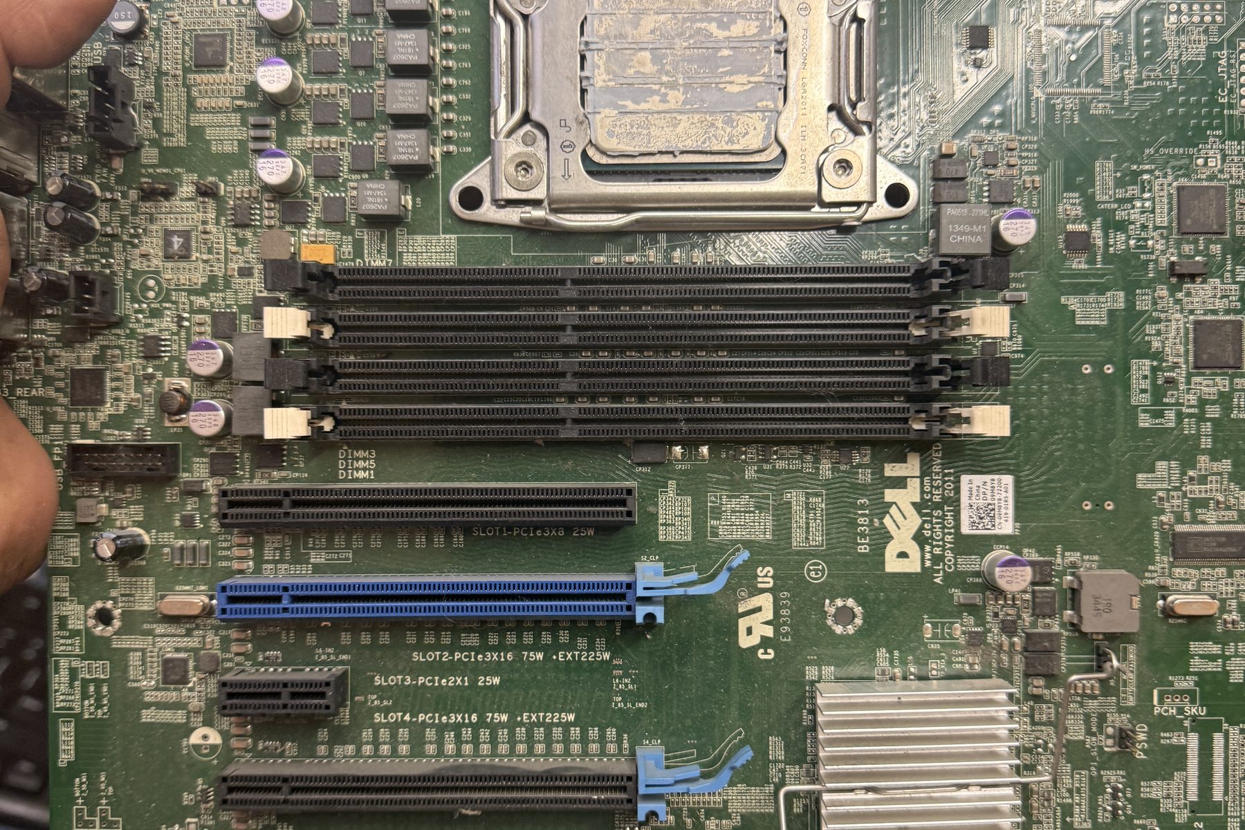 Server mainboard on a workbench
